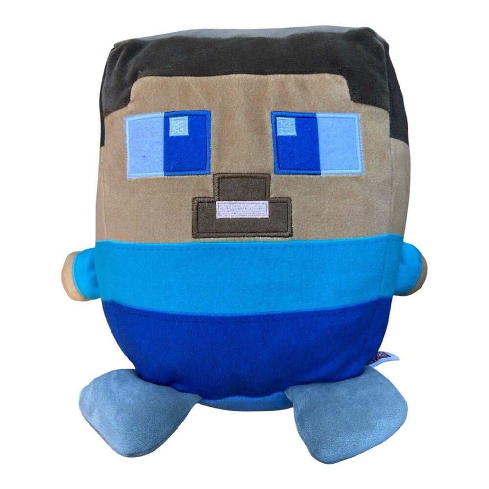 Minecraft Steve Plush Mattel 2024 9 Inch Squishy Soft Stuffed Animal Toy Blue